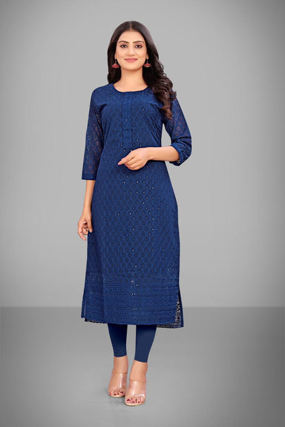 Elegant Embroidered Georgette Kurti