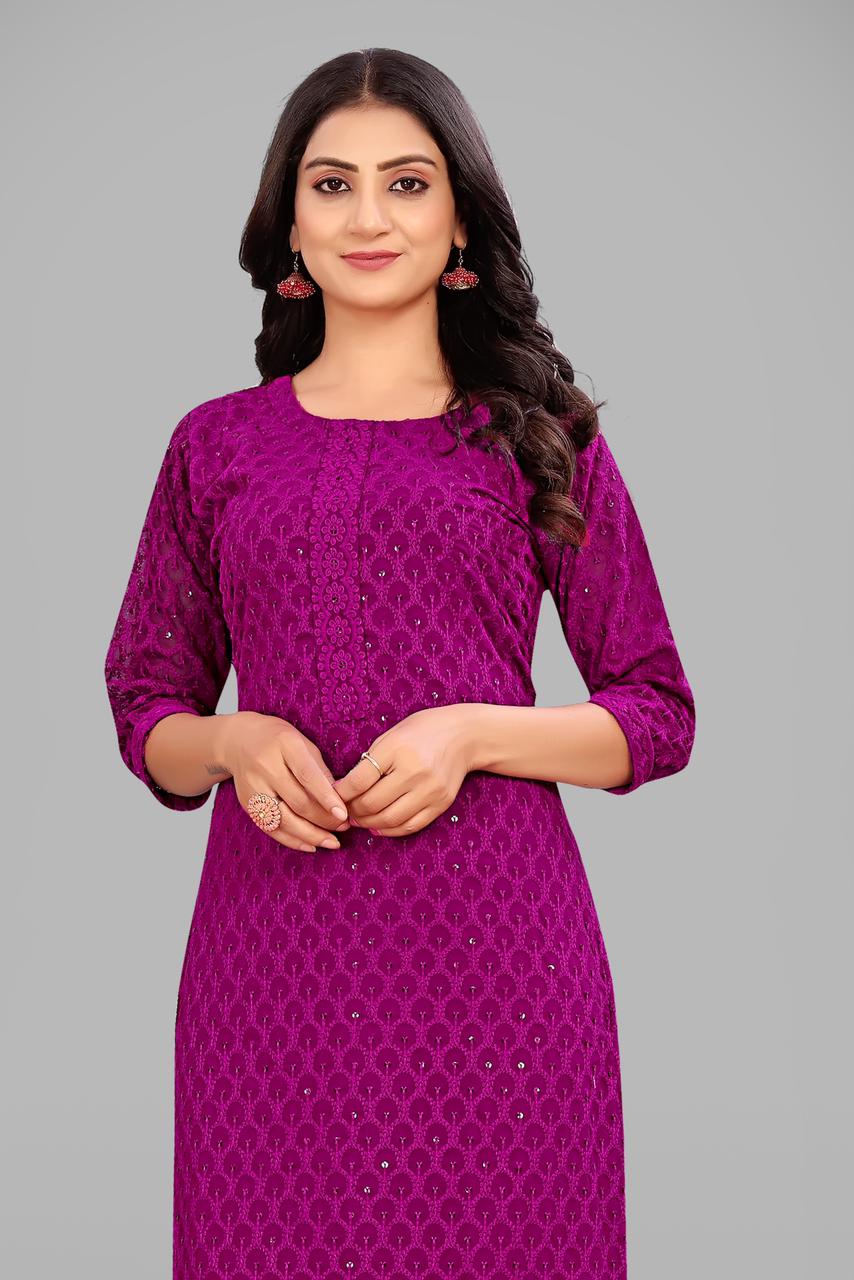 Elegant Embroidered Georgette Kurti