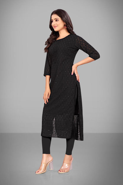 Elegant Embroidered Georgette Kurti