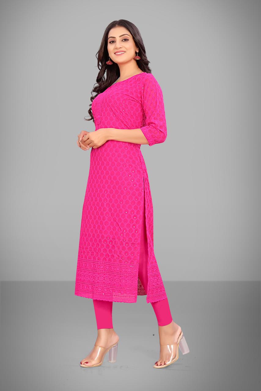 Elegant Embroidered Georgette Kurti