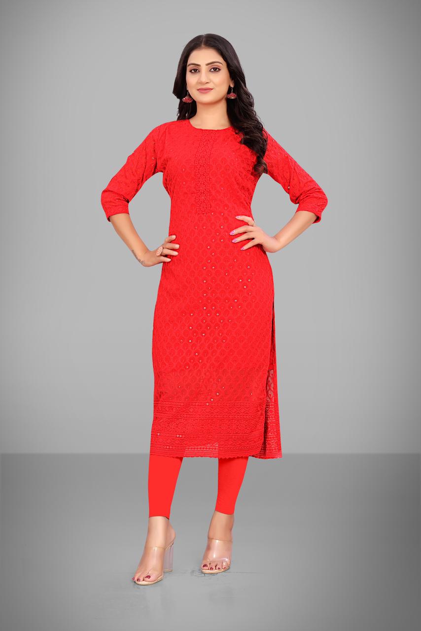 Elegant Embroidered Georgette Kurti