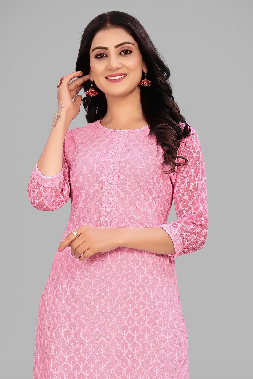 Elegant Embroidered Georgette Kurti