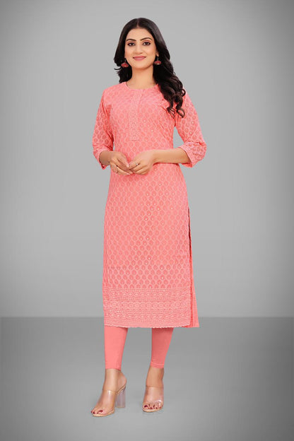 Elegant Embroidered Georgette Kurti