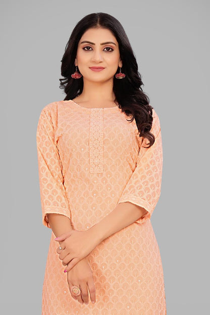 Elegant Embroidered Georgette Kurti