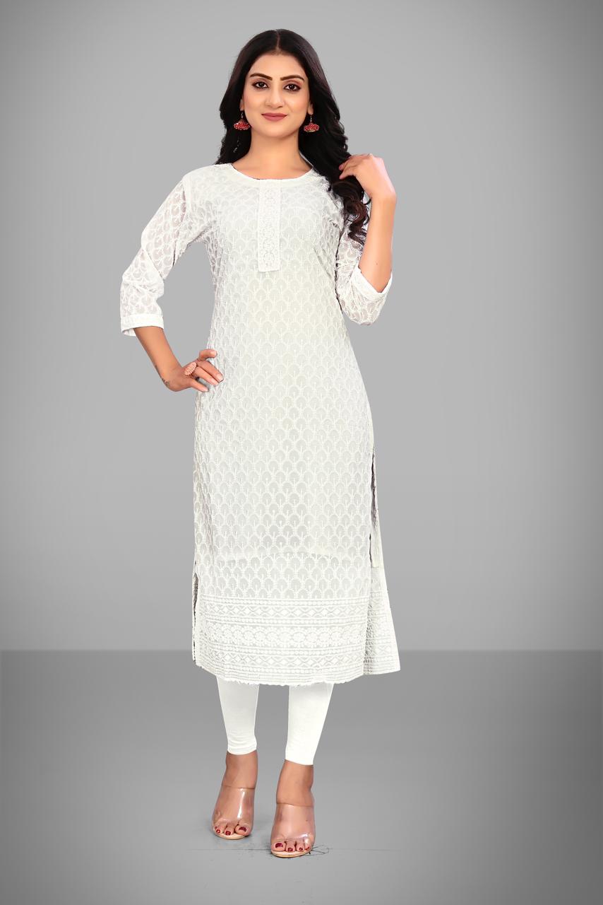 Elegant Embroidered Georgette Kurti