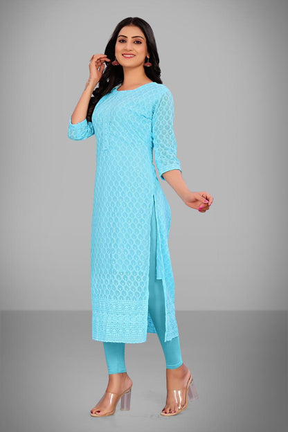 Elegant Embroidered Georgette Kurti