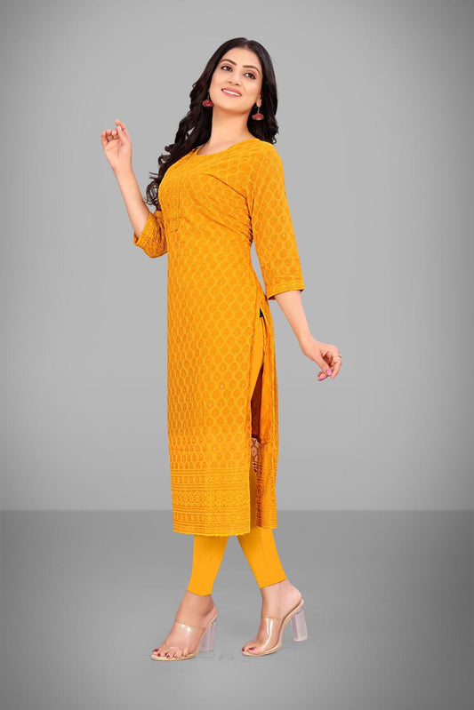 Elegant Embroidered Georgette Kurti