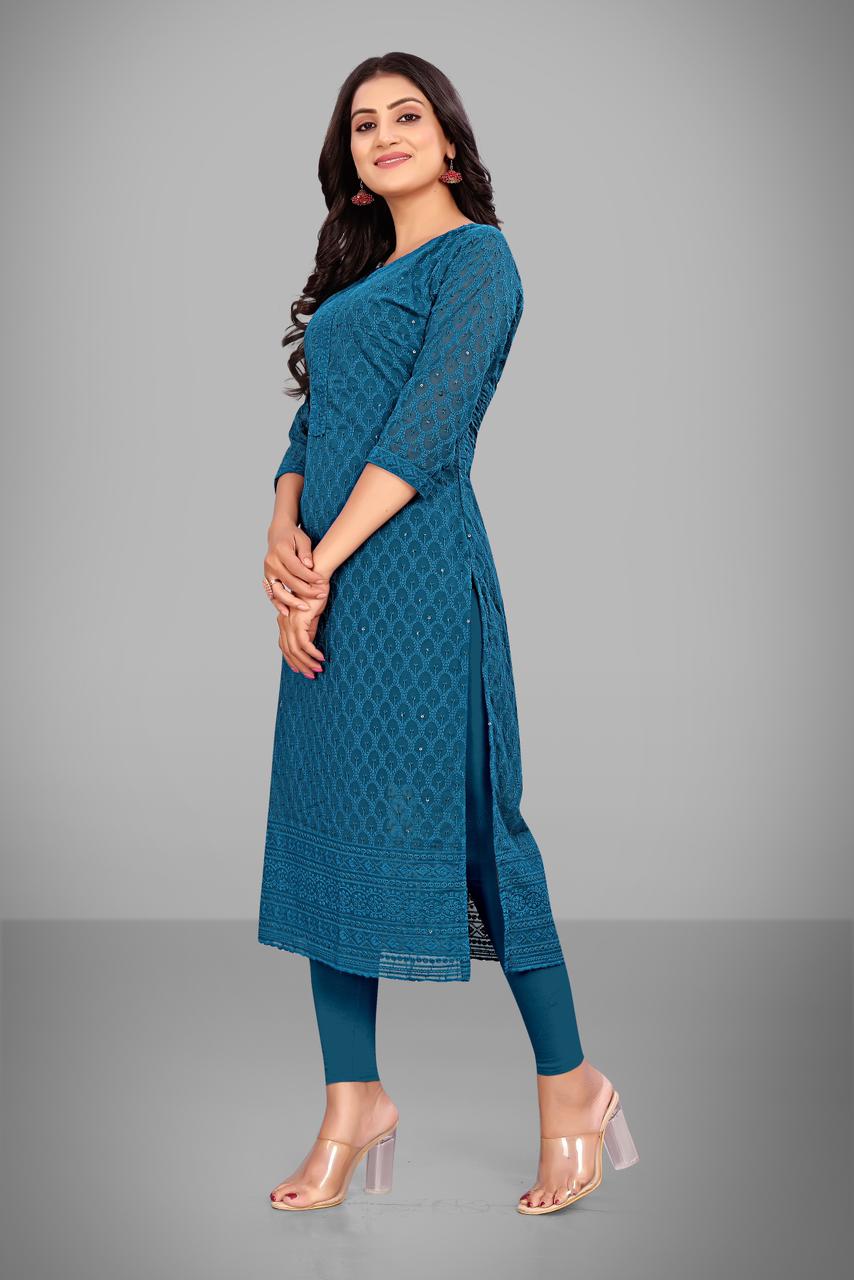 Elegant Embroidered Georgette Kurti