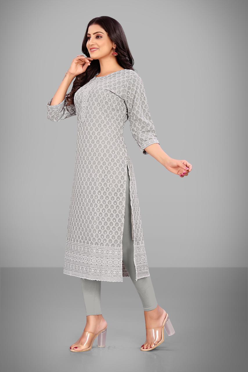 Elegant Embroidered Georgette Kurti