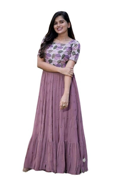 Elegant Georgette Mirror Work Dress